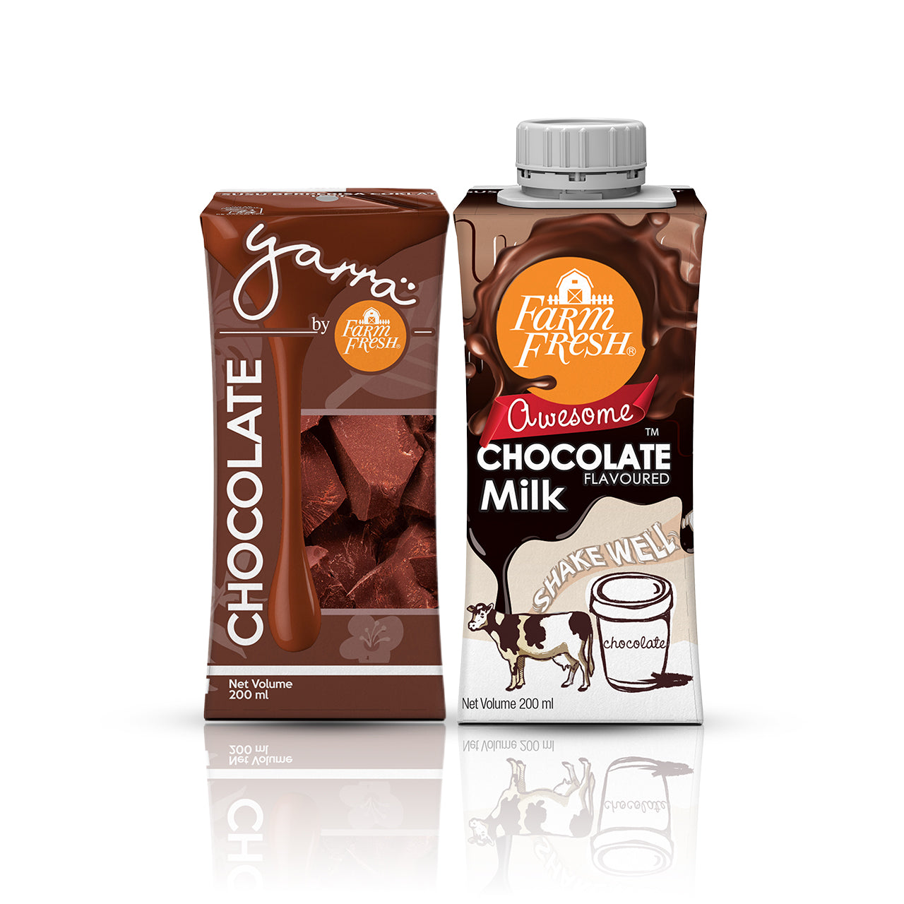 Farm Fresh UHT Chocolate Milk + Yarra by Farm Fresh UHT Chocolate Milk 200ml x 24 Packs each