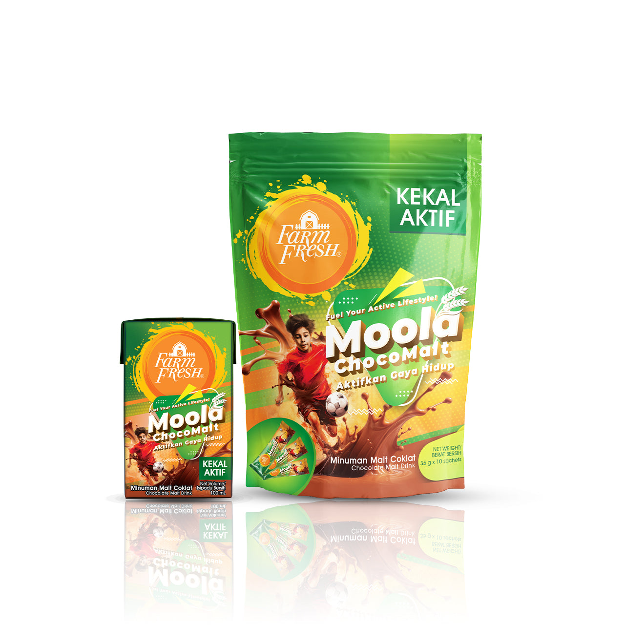 Farm Fresh UHT Moola Choco Malt 100ml + Farm Fresh Choco Malt Powder 35g x 10 sachet X Lexus