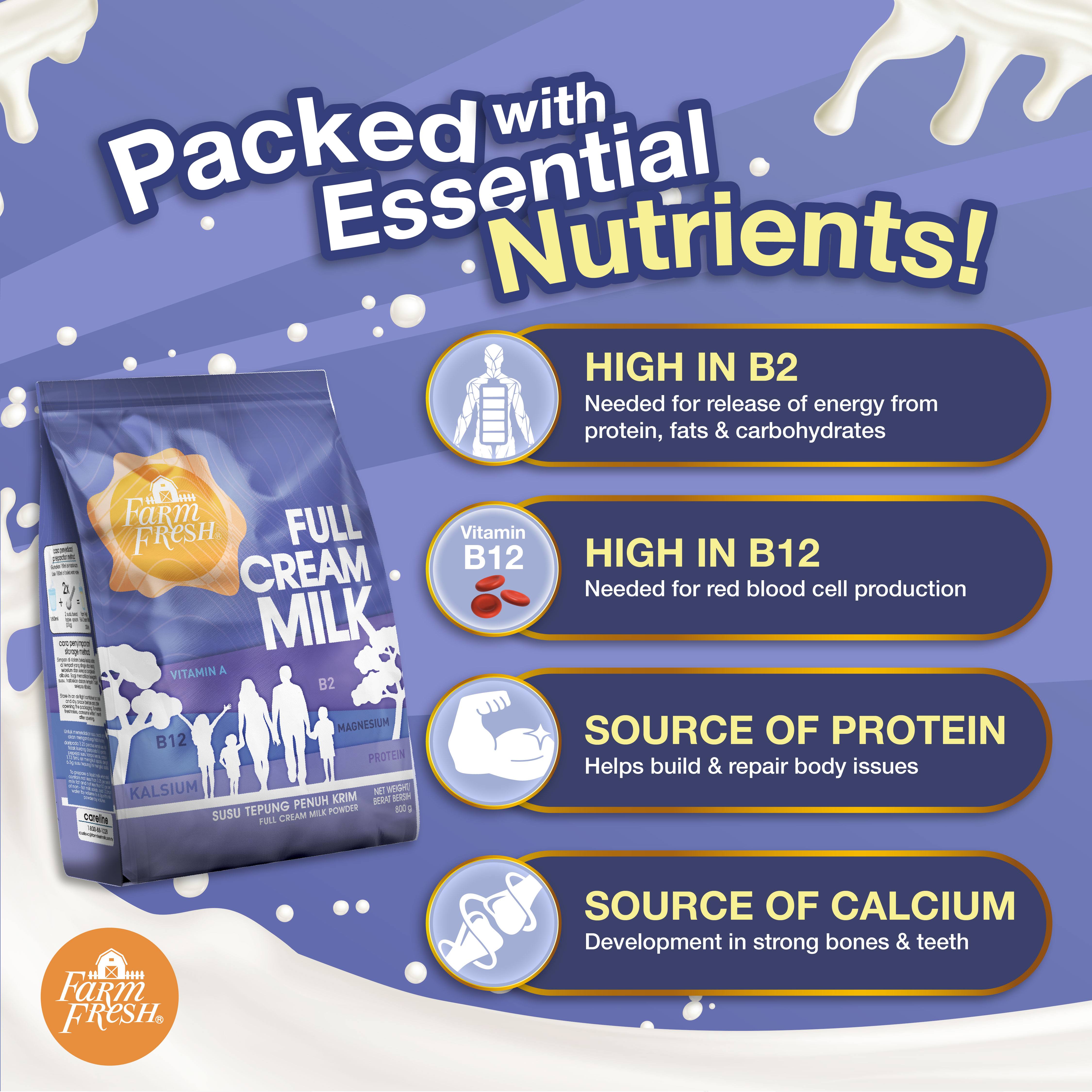 Farm Fresh Full Cream Milk Powder 800g (3 Packs)