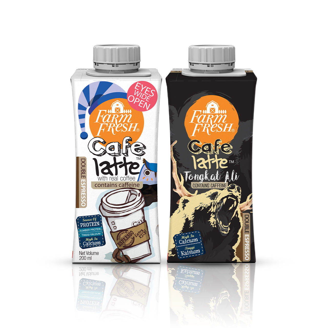 Farm Fresh UHT Café Latte + Farm Fresh UHT Café Latte Tongkat Ali 200ml x 24 Packs each